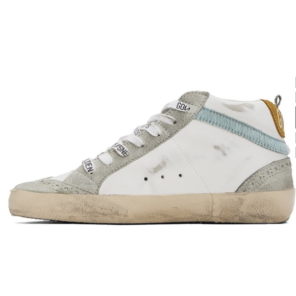Golden Goose Mid Star Sneaker White Silver Blue, NIB Auth - Picture 4 of 6